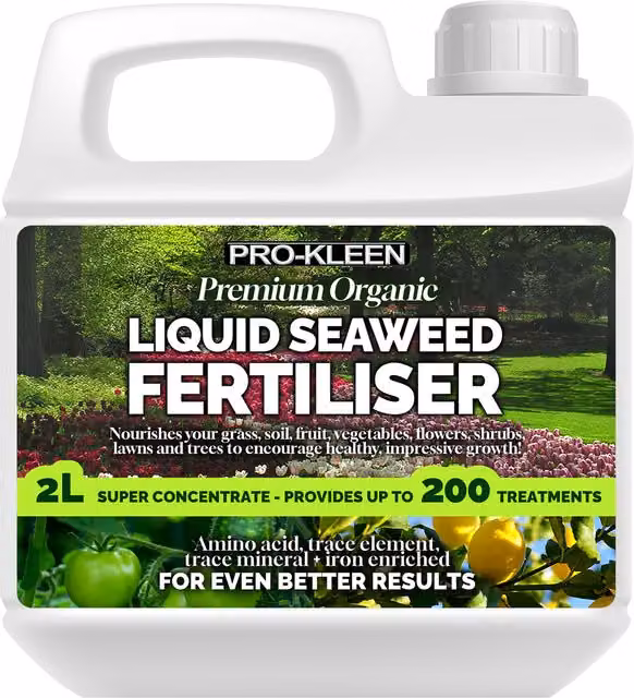 Pro-Kleens Liquid Seaweed Plant Tonic for Lawns, Vegetable and Ornamental Gardens, 2 l