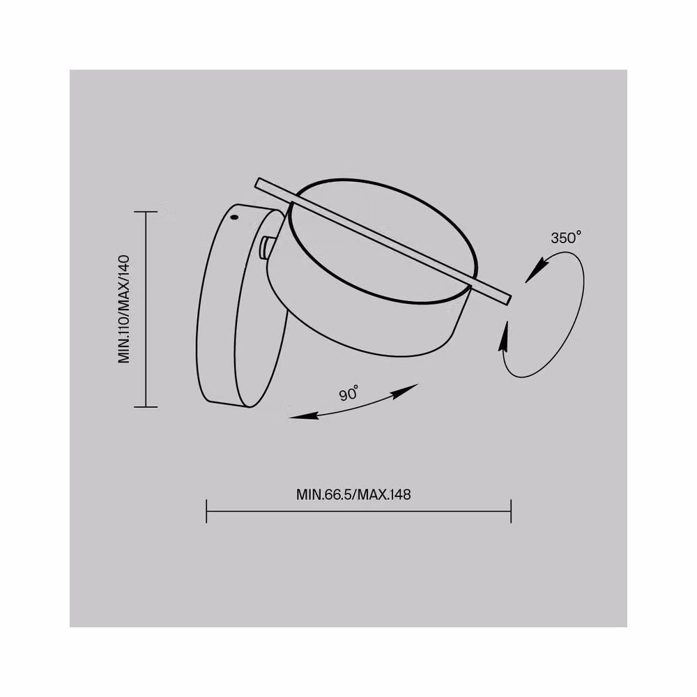 Netlighting Nuance Modern Integrated LED Wall Lamp in Black with 3000K Warm White Light and 200lm Output – 2
