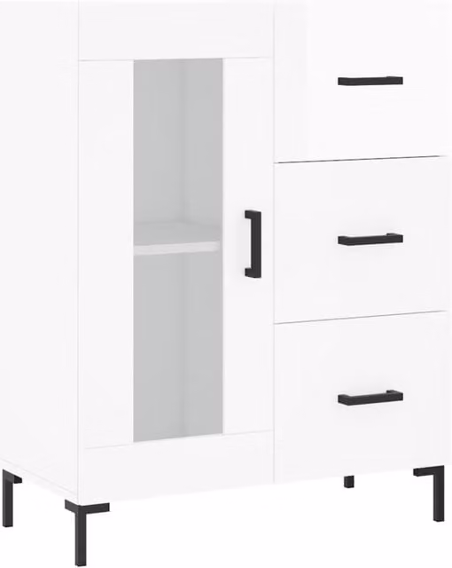 Berkfield Home High Gloss White Sideboard, W: 69.5 cm, D: 34 cm, H: 90 cm – 1