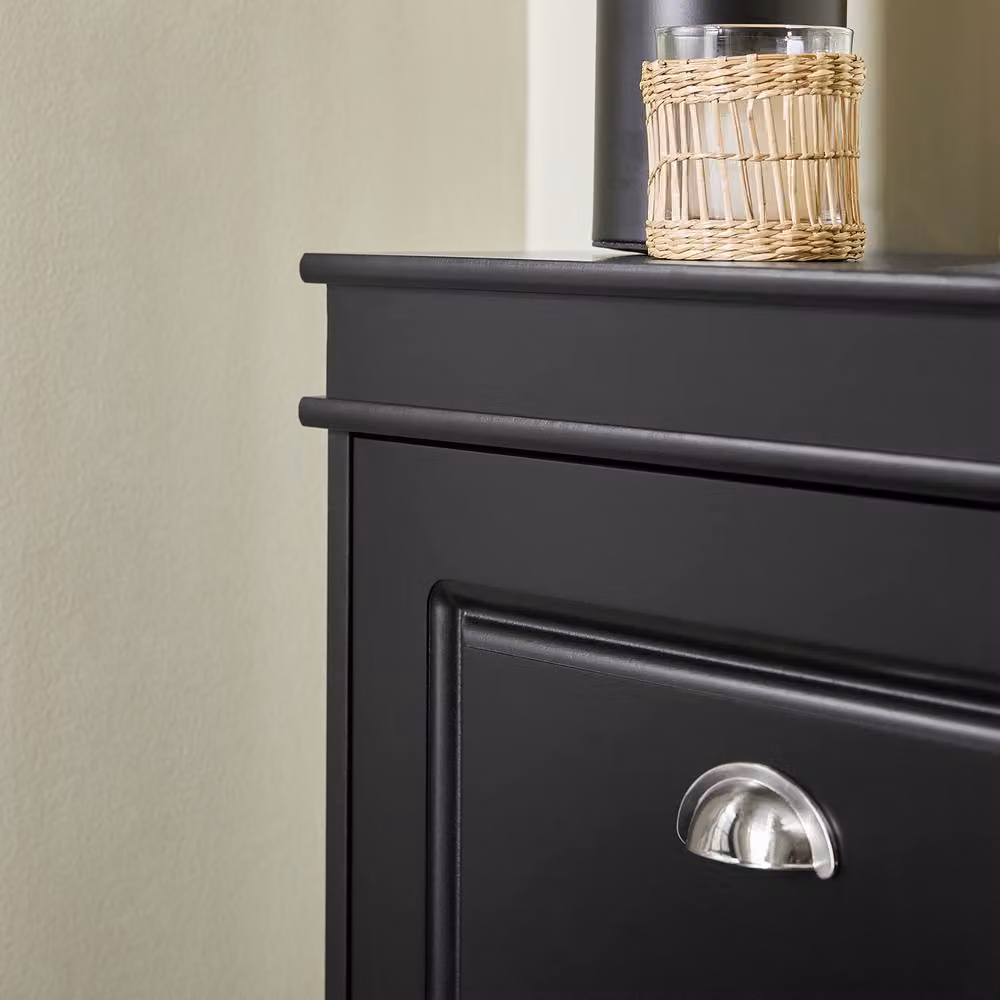 SoBuy Slim Freestanding Shoe Cabinet with Tilting Compartments in Matt Black – 4