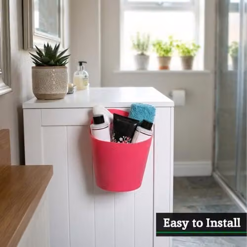 Orsina Pink Plastic Storage Caddy with Handles – 3