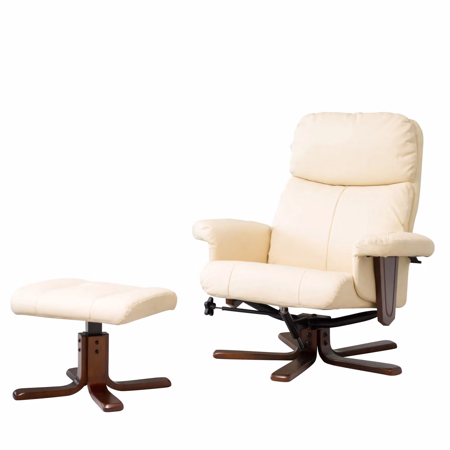 Artemis Home Woodacre Swivel Recliner with Massage and Heat in Cream with Footstool – 2