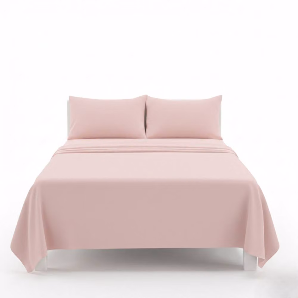 Snug City Easy Care Polycotton Flat Bed Sheet in Pink, Super King, 200 x 200 cm – 2