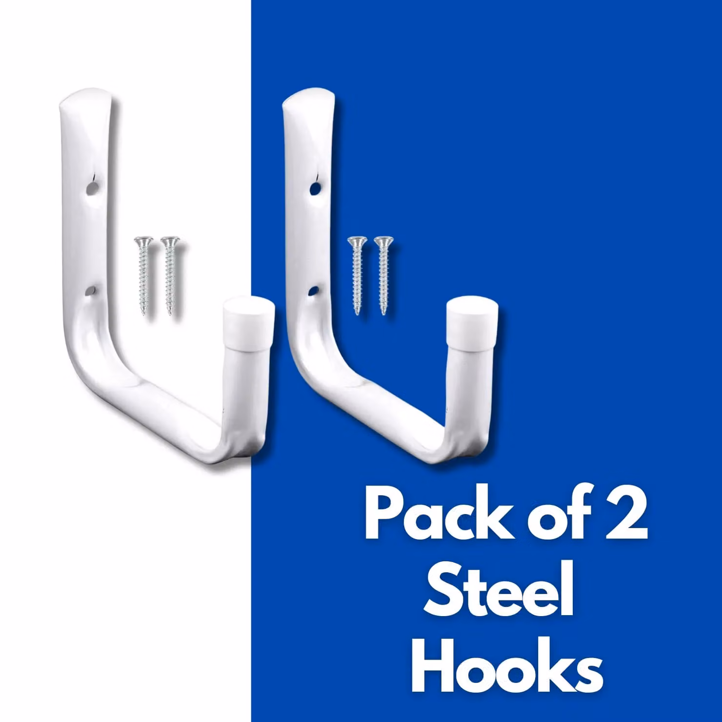 Marco Paul Set of 2 White Steel Wall Mounted Command Hooks – 2
