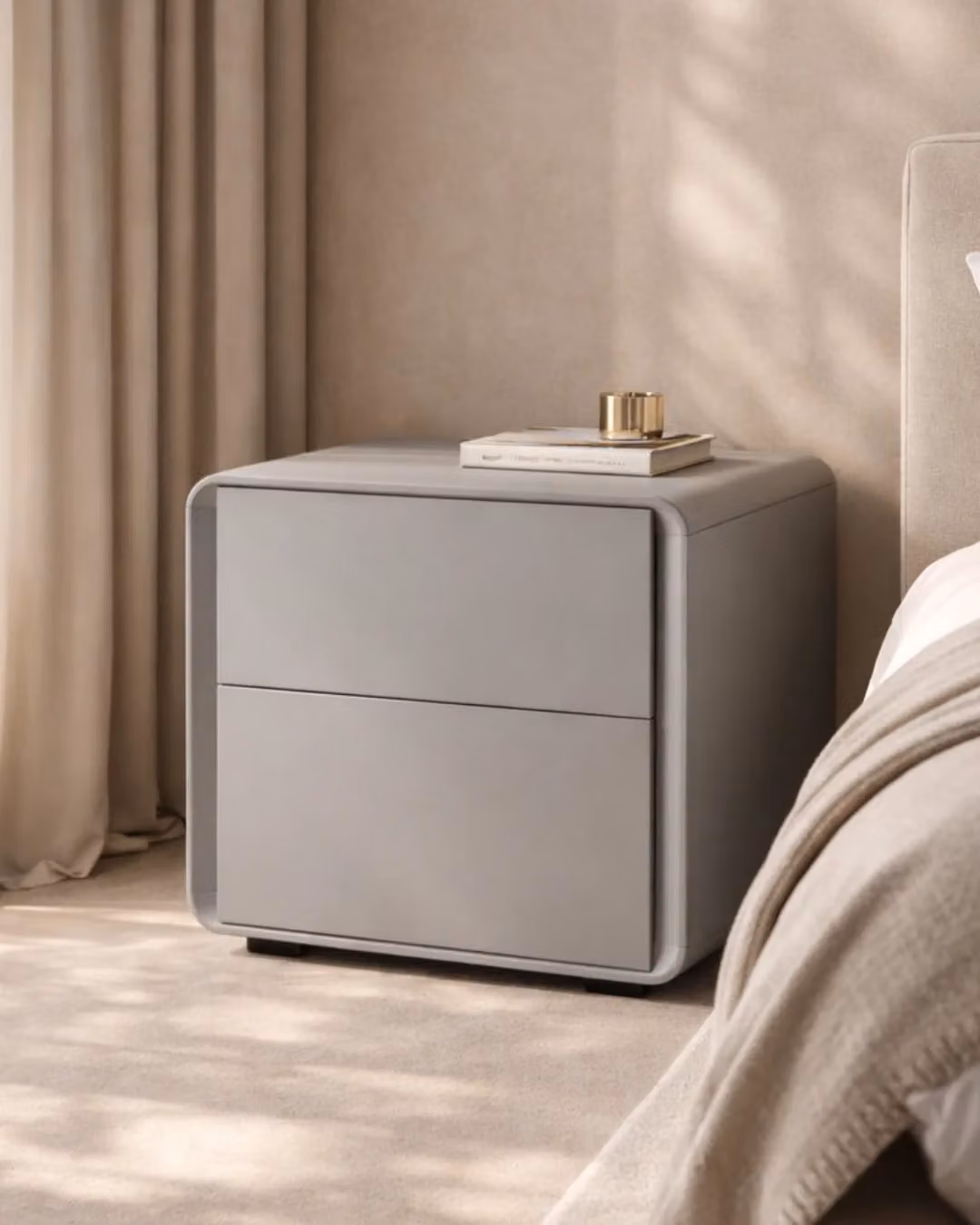 Kota Bedside Table in Grey