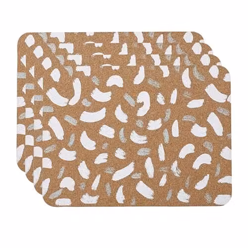 Creative Tops Set of 4 Multicolour Graphic Cork Placemats, W: 29 cm, D: 21.5 cm – 1