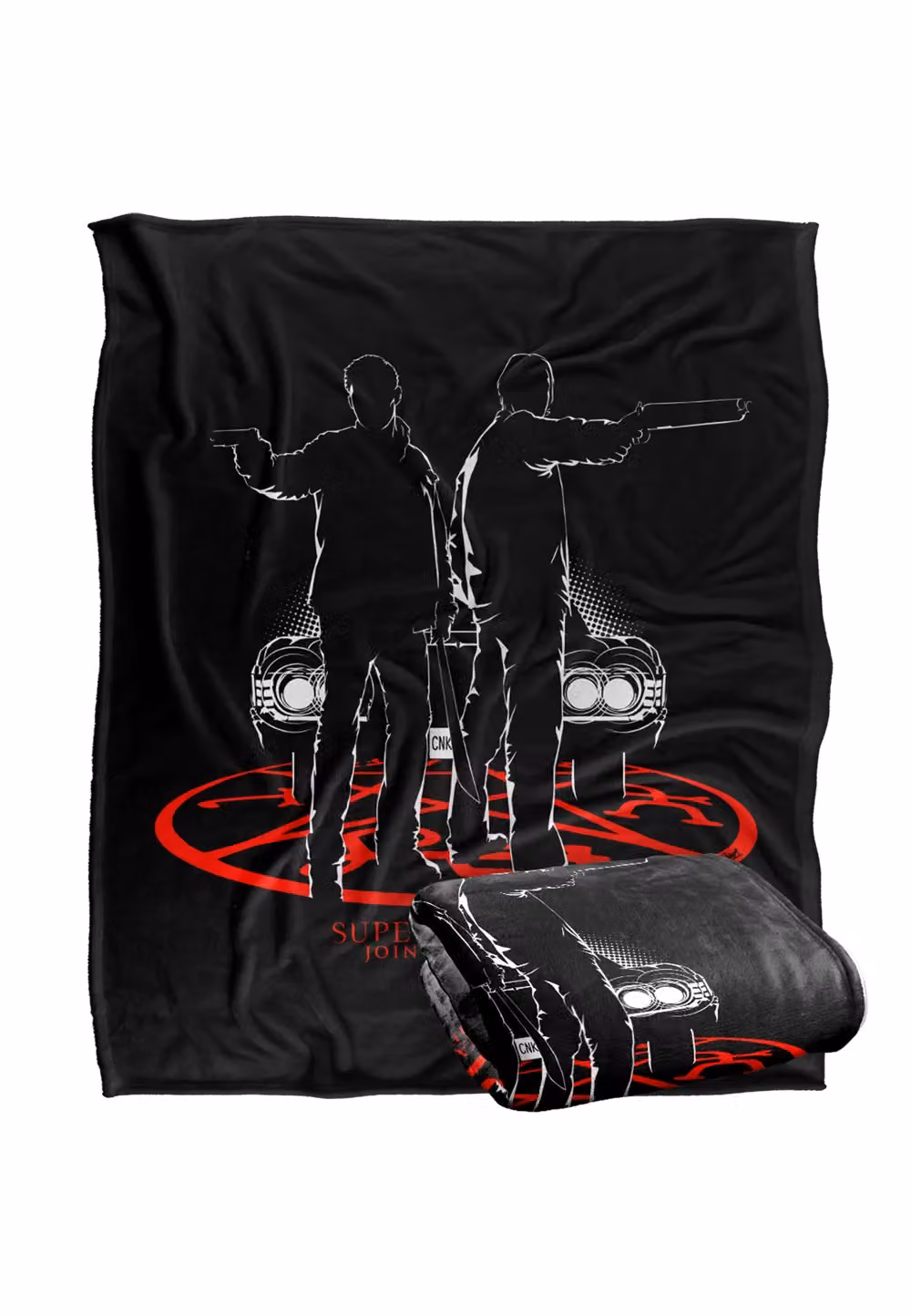 Warner Brothers Supernatural Silhouettes Silky Touch Super Soft Throw Blanket, White, W x D: 152.4 x 127.0 cm – 2