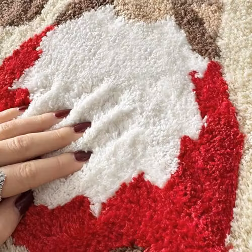 Allure Bath Fashions Christmas Gonk Microfibre Bath Mat, Non-Slip and Quick-Drying, Beige, White and Red, W: 80 cm, D: 50 cm – 3