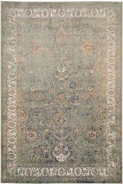 The Rug House Green Traditional Fireside Rectangular Rug