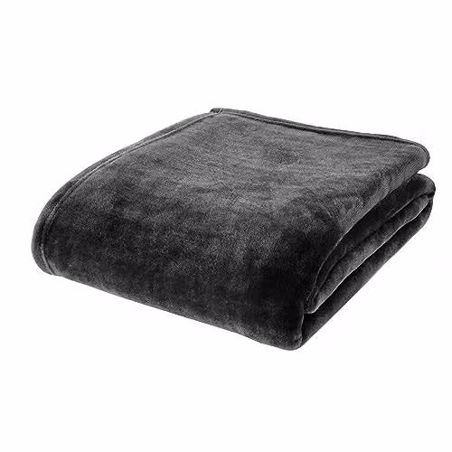 Catherine Lansfield Raschel Velvet Touch Throw in Black, W/D/H: 130 x 170 cm – 3
