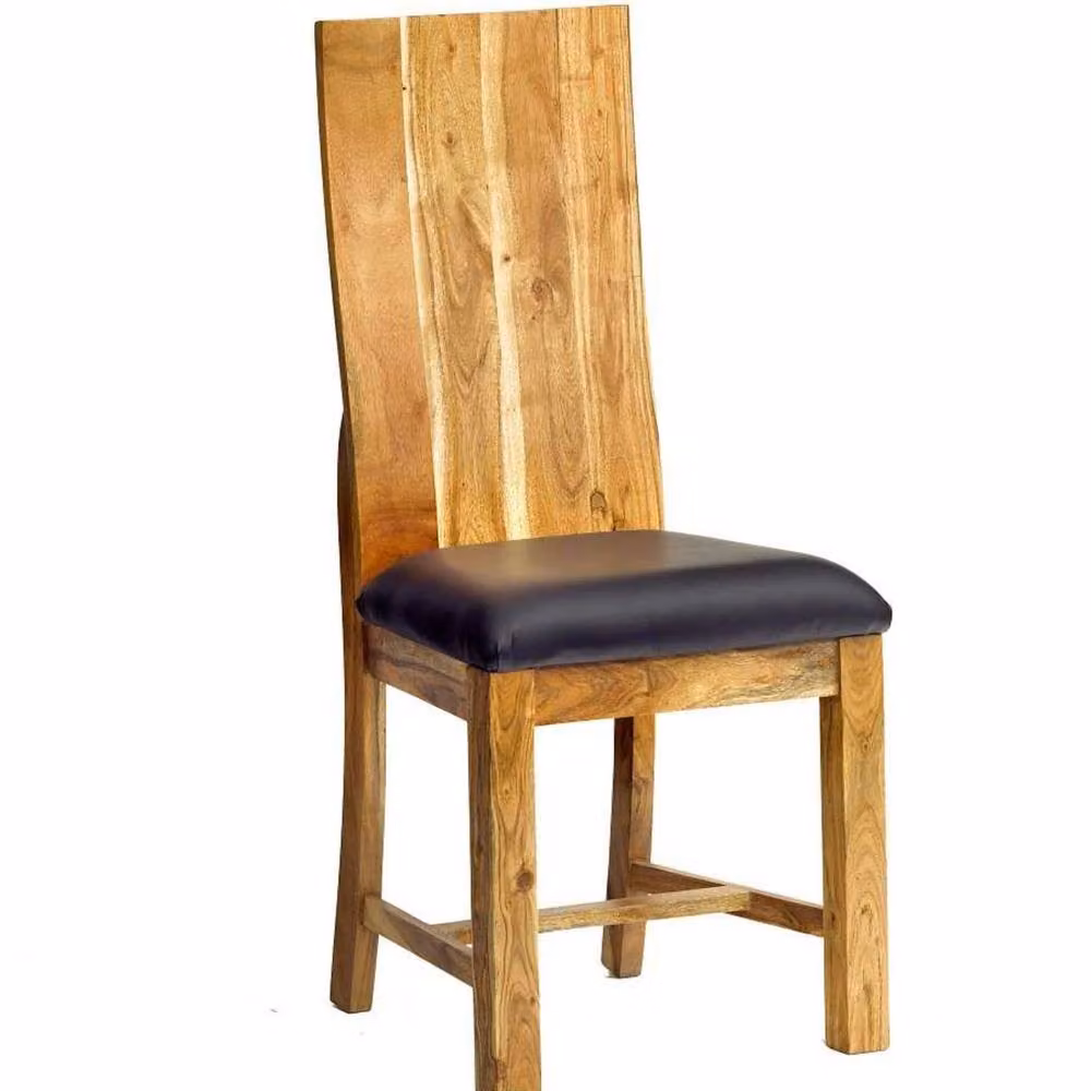 Wyld Haus Metropolis Industrial Acacia Wood Dining Chair in Brown – 2