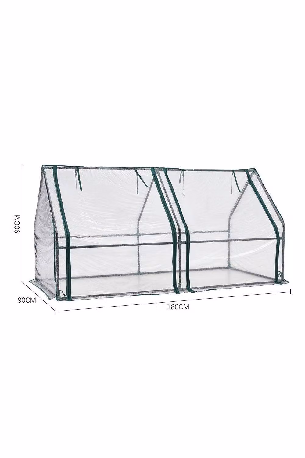 Garden Sanctuary Transparent Metal Planting Greenhouse with Window, W/D/H: 180 x 90 x 90 cm – 2