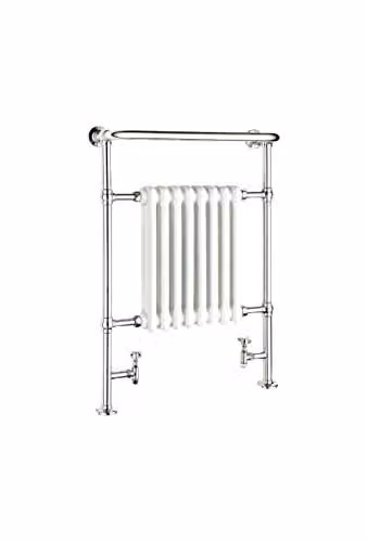 Bathroom Kingdom Victoria Chrome Traditional Towel Rail, White, W: 96.0 cm – 1
