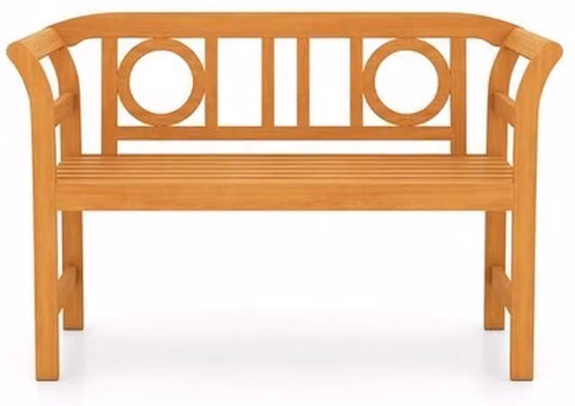 NESTLUNE Acacia Wood 2-Person Garden Loveseat Bench in Brown, W/D/H: 100 x 100 x 100 cm