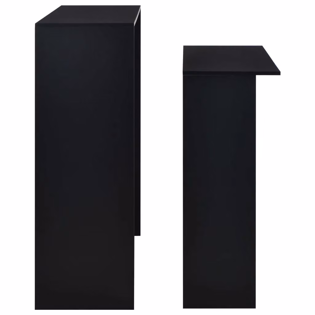 Berkfield Home Modern Black Bar Table with 2 Table Tops, W/D/H: 130 x 40 x 120 cm – 4
