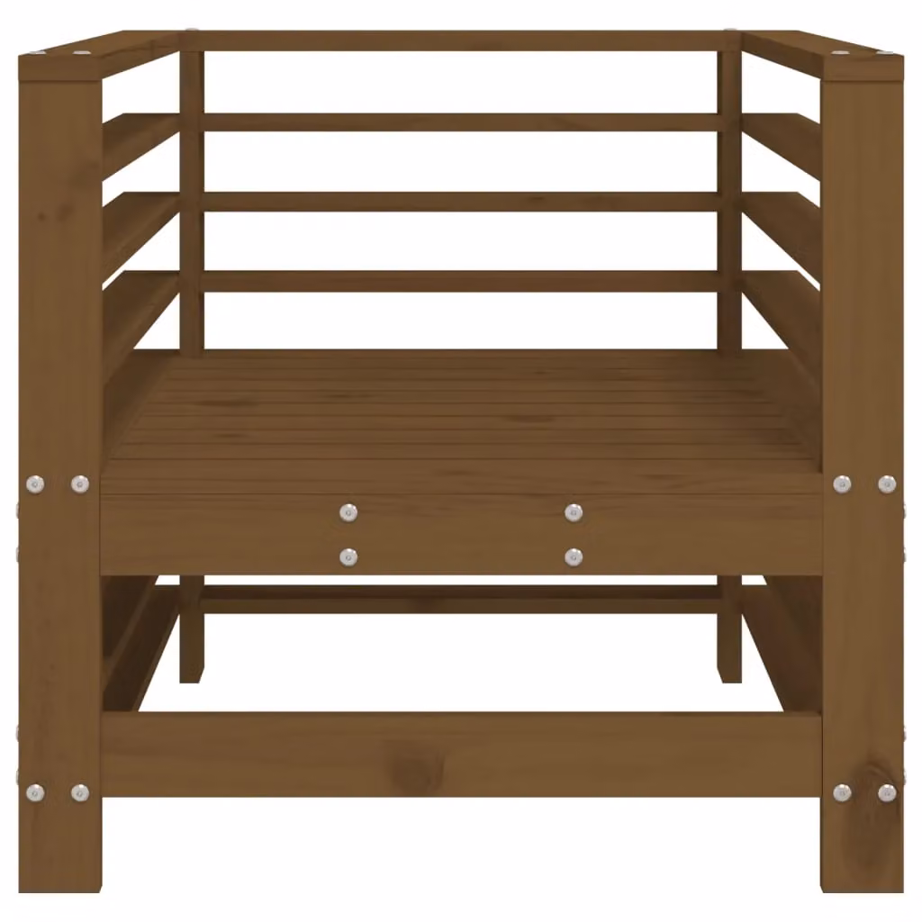 Berkfield Home Set of 2 Rustic Garden Chairs in Honey Brown Solid Pine Wood – 4