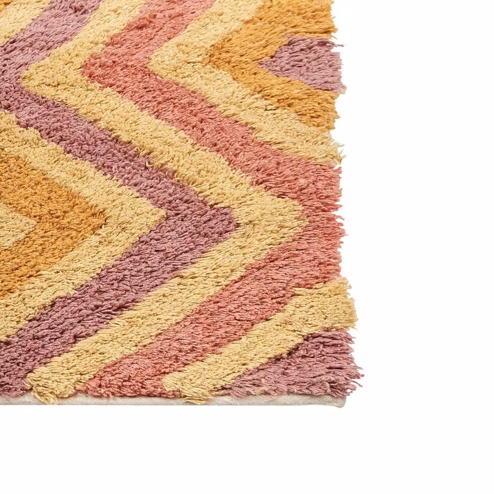 Wyld and Coco Multicolour Hand-Tufted Modern Abstract Cotton Area Rug W: 140 cm, D: 200 cm – 2