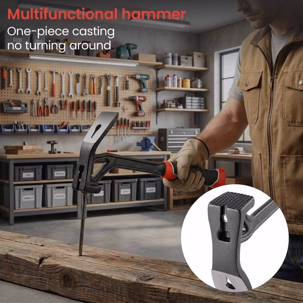 Havendro Forged Steel Rip Claw Hammer with Milled Face in Black – 2