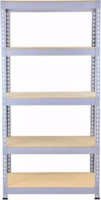 Monstershop Q-Rax Grey Steel 5 Tier Heavy Duty Garage Shelving Units W/D/H: 90 x 50 x 180 cm