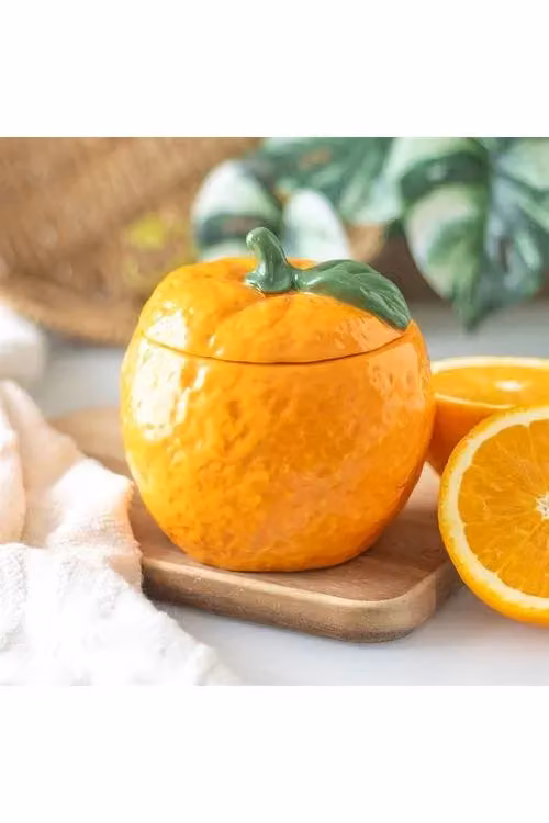 KDMD Orange Shaped Ceramic Candle Jar