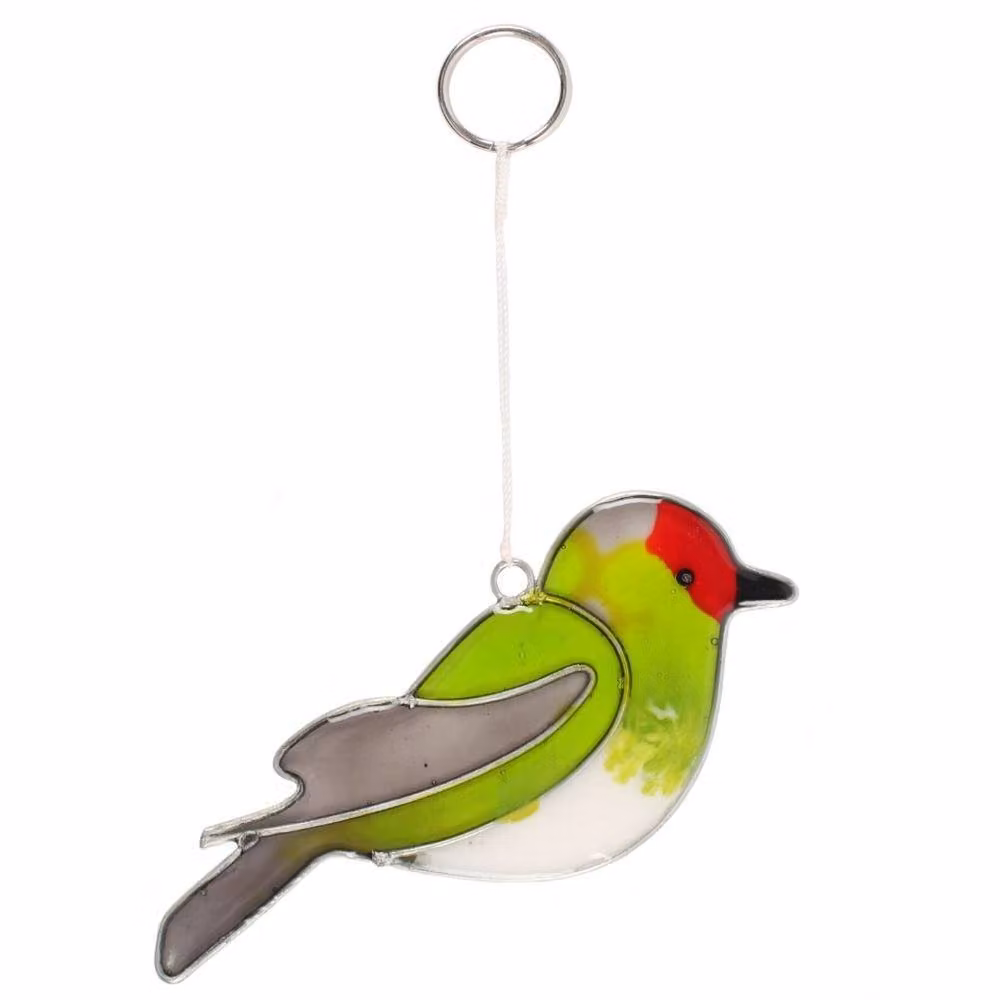 Uniqueful Multicolour Glass Goldfinch Bird Hanging Suncatcher, Diameter: 15.5 cm – 2
