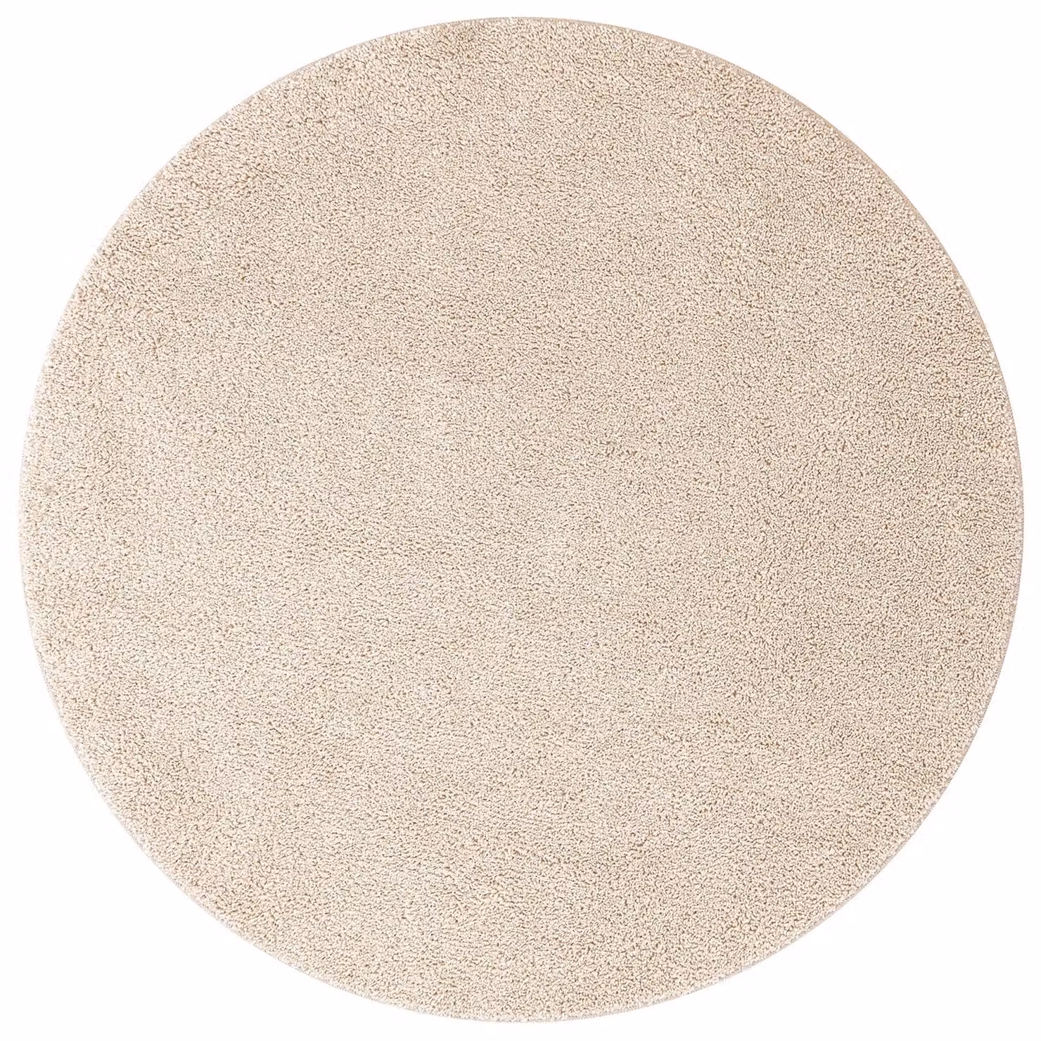 Berkfield Home Cream Shaggy Round Rug with Latex Backing, Diameter: 120 cm