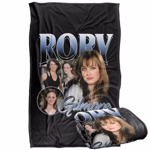 Warner Bros. Gilmore Girls Rory Bootleg Super Soft Silky Touch Fleece Throw Blanket, Multicolour, W: 91.44 cm x D: 147 cm