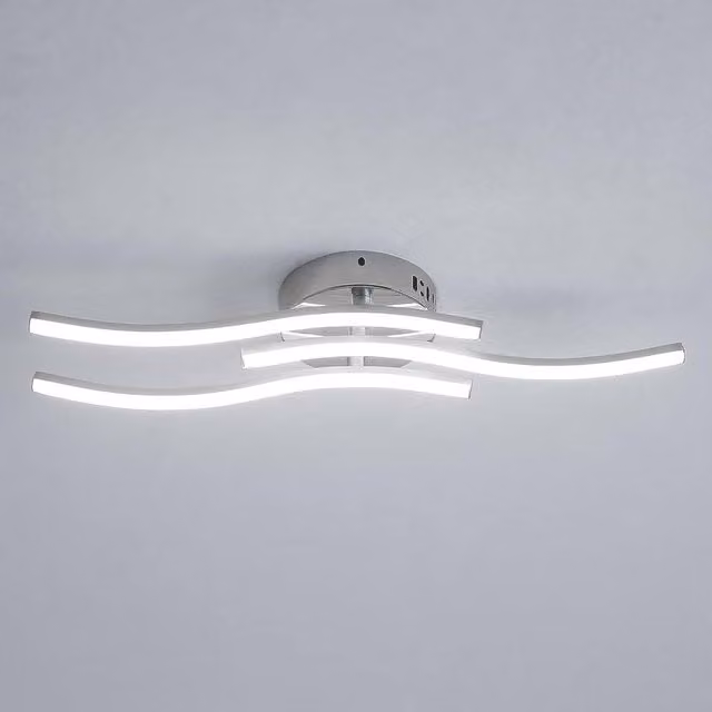 Pheashine Silver 3-Layer Wave LED Ceiling Light, 18W, 6500K, Diameter: 52 cm