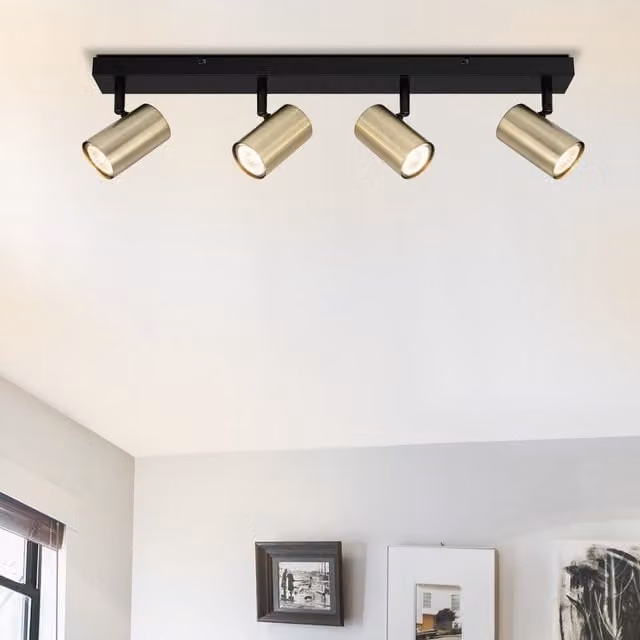 COSYLYTE Grafton 4 Light Modern Ceiling Spotlight in Brass