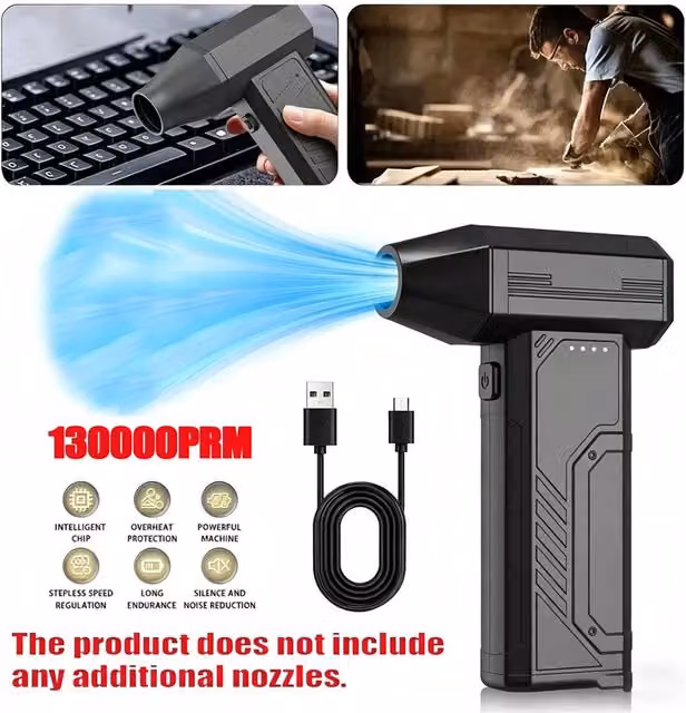 Nordara Brushless Air Duster Blower Compressed Computer Cleaner in Black