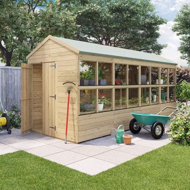 BillyOh Rustic Brown Wooden Gable Apex Potting Shed