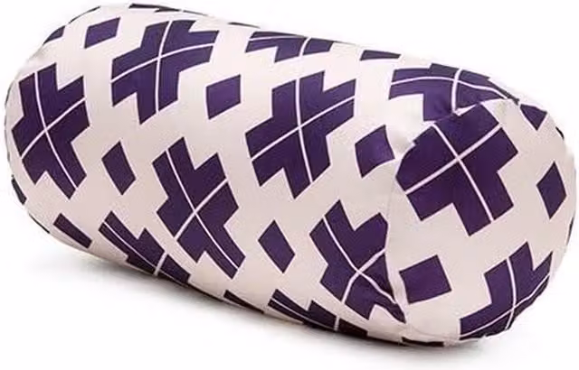Gardenista Round Outdoor Garden Bolster Cushion with Removable Graphic Cover in Purple