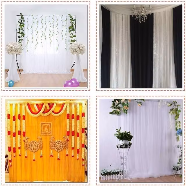 Trimming Shop Blackout Polyester Backdrop, Black, Width: 400 cm