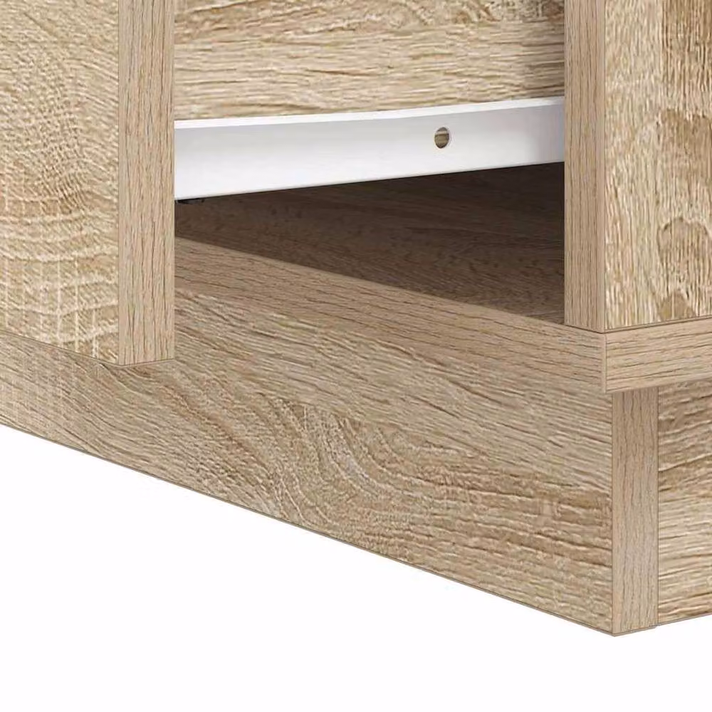 Berkfield Home Bedside Cabinet with Integrated LED Lights in Sonoma Oak Beige, W: 39 cm, D: 34.5 cm, H: 50 cm – 2