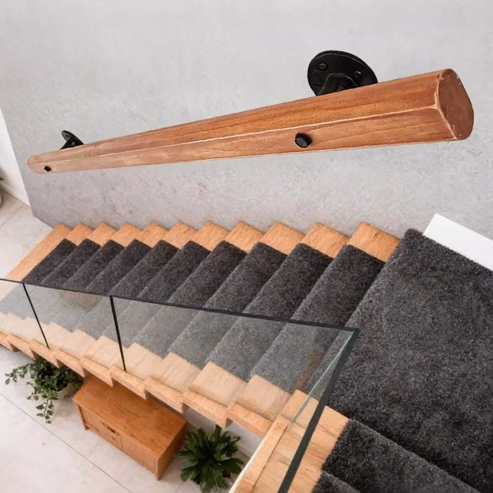 SPETLEK Natural Wooden Stair Handrail Grab Rail, W: 100 cm, H: 52 cm – 3
