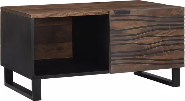 Berkfield Home Brown Mango Wood Coffee Table, W: 80 cm, D: 50 cm, H: 40 cm – 1