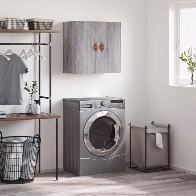Berkfield Home Wall Mounted Cabinet in Grey Sonoma, W/D/H: 60 x 31 x 60 cm – 1