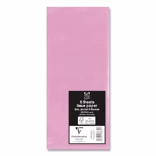 Eurowrap Pink Acid Free Tissue Paper Gift Wrap, 6 Sheets, W: 50 cm, H: 70 cm