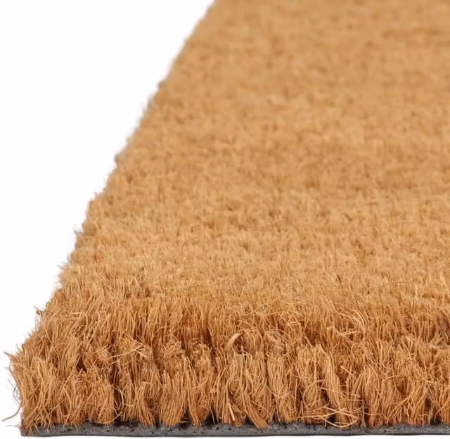 Berkfield Home Durable Weatherproof Coir and PVC Door Mat, Brown, W: 65 cm, D: 100 cm, H: 1.6 cm – 1