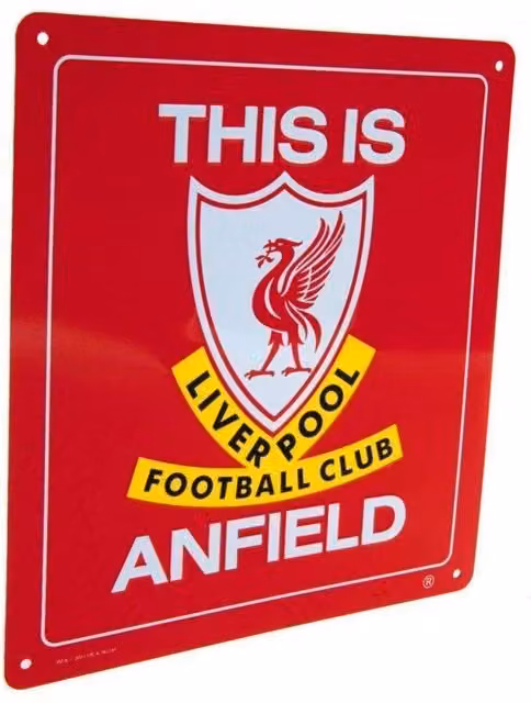 Liverpool FC This Is Anfield Metal Sign, Red, W/D/H: 23 x 23 x 1 cm