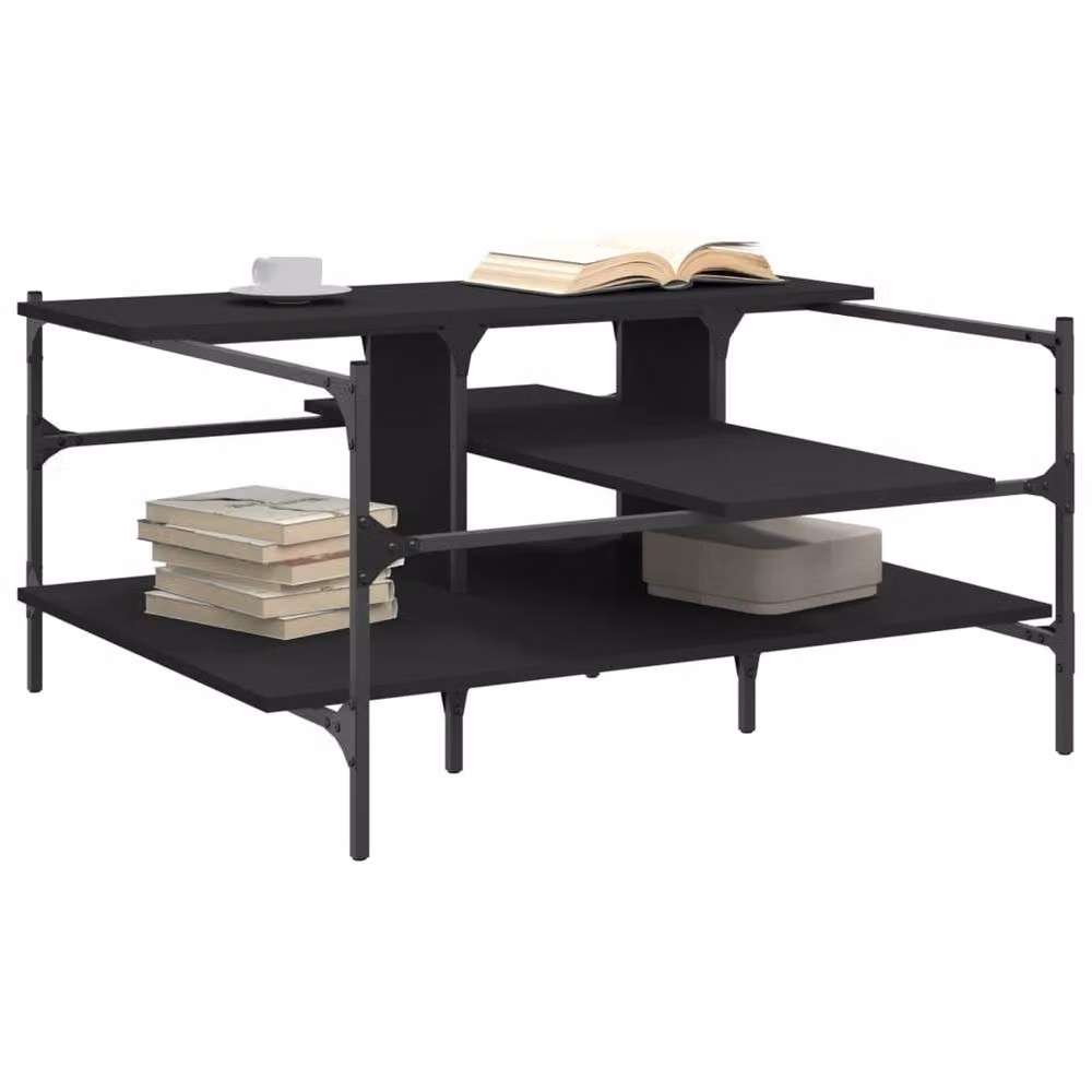 Berkfield Home Black Square Coffee Table W/D/H: 100 x 100 x 48.5 cm – 3