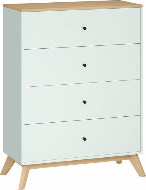 HOMCOM 4 Drawer Freestanding Storage Cabinet and Chest of Drawers in Green and Black – 1