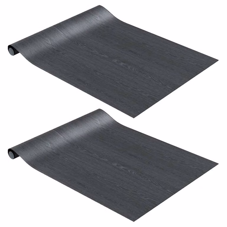 Berkfield Home Self-adhesive Dark Wood PVC Furniture Film, 2 Pack, Black, W: 90 cm x L: 500 cm