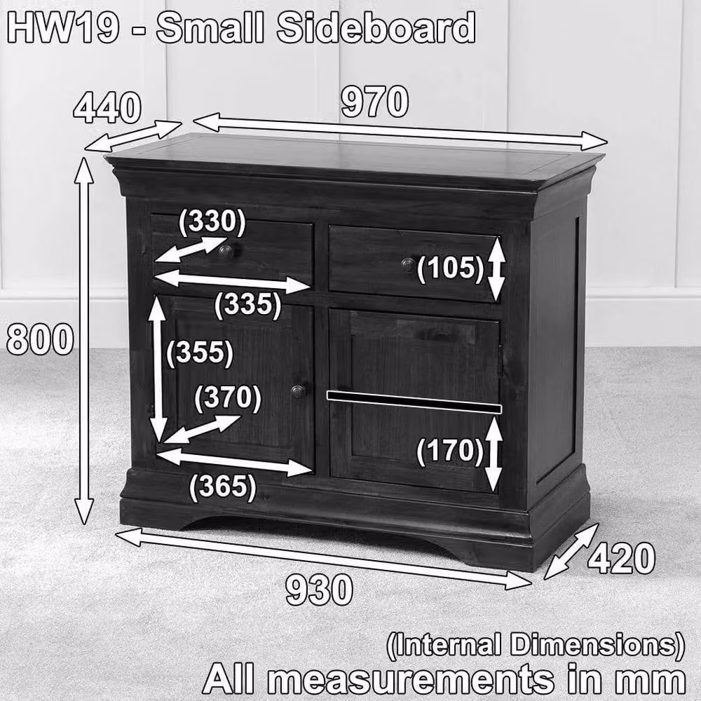 FORGEVIO Small Classic Acacia Wood Sideboard in Brown with Dovetail Construction – 1