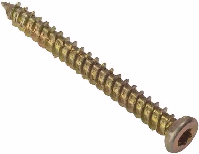 Forgefix Galvanised Steel Concrete Frame Torx Screws, Gold and Multicolour