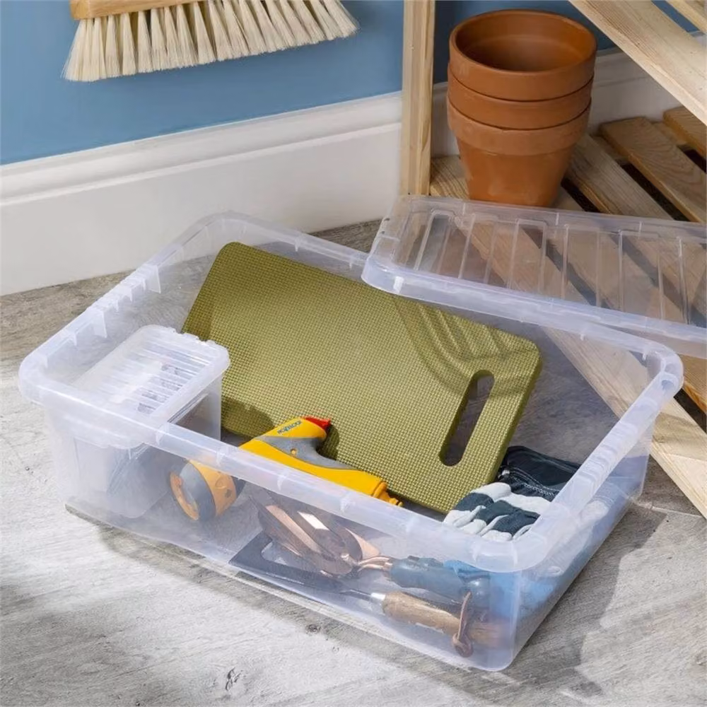 VOGREX Set of 5 Transparent Plastic Underbed Storage Boxes with Lids, 32L Each – 3