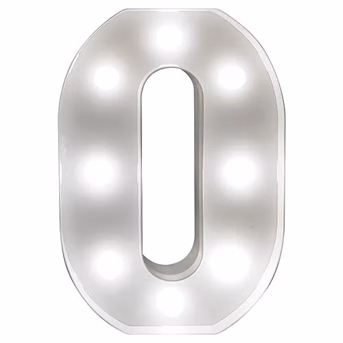 mysmartbuy White Battery Powered 3D LED Letter O Light, H 22 x W 14 x D 3 cm – 1