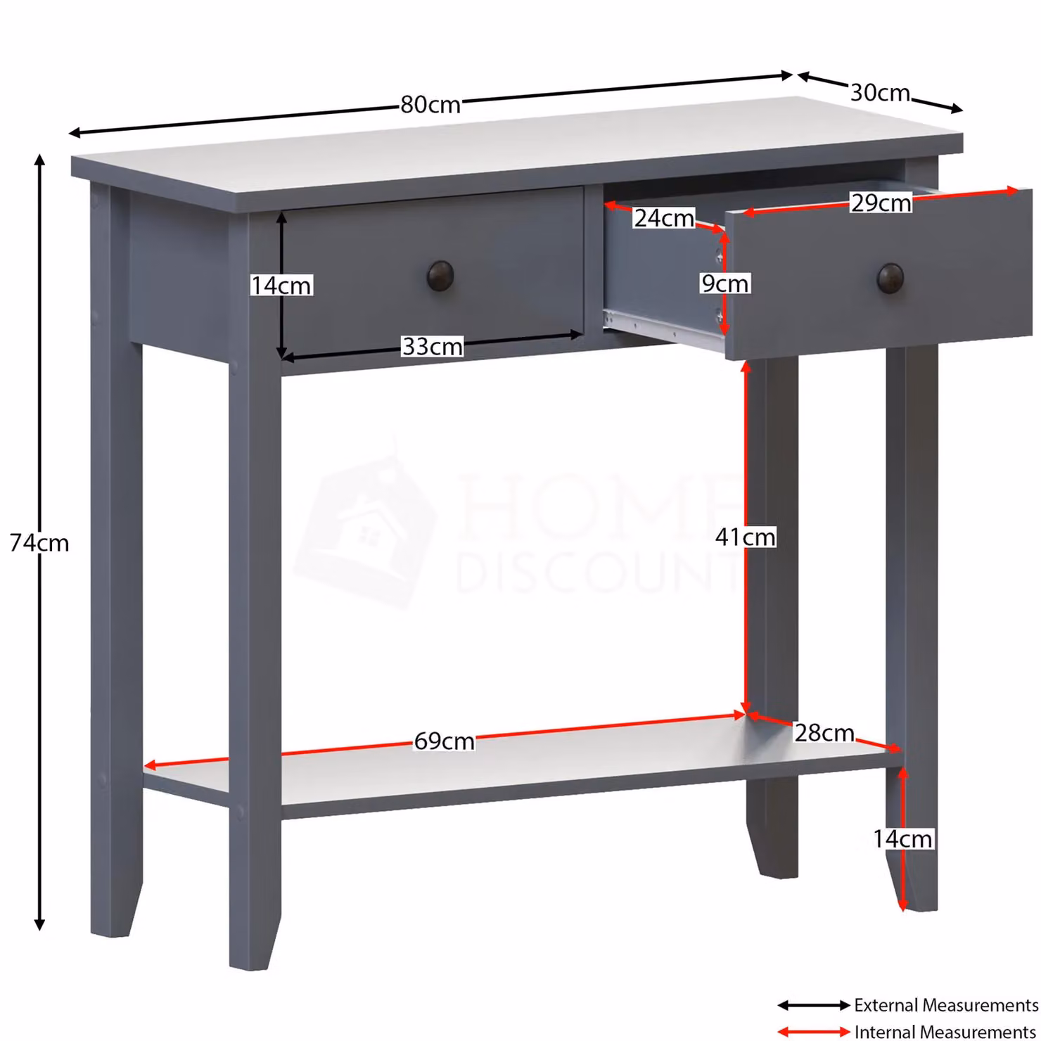 Vida Designs Windsor 2 Drawer Console Table in Grey – 2