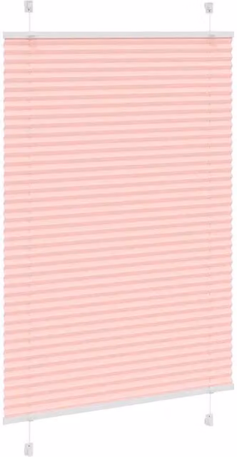 Berkfield Home Single Pleat Fabric Blind in Pink, W: 85 cm, H: 100 cm