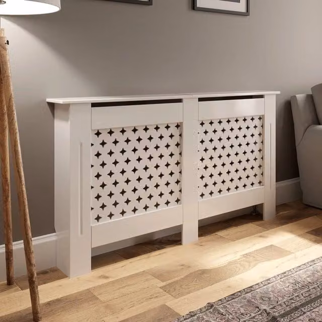 Temprazo White MDF Wall Mounted Radiator Cover 152 cm